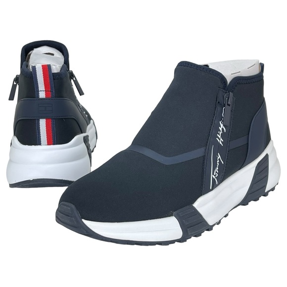 Tommy Hilfiger Morney Navy Stretch Womens Fashion Sneakers Size 10M - Picture 9 of 13